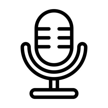 Kişisel ve Ticari Kullanım İçin Mikrofon Vektörü Kalın Çizgi Simgesi