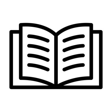 Kişisel ve ticari kullanım için Kitap Vektörü Kalın Çizgi Simgesi