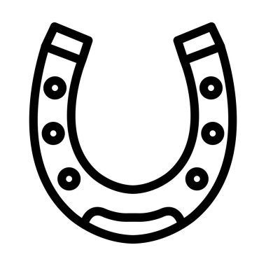 Horseshoe Vector Kalın Çizgi Kişisel ve Ticari Kullanım Simgesi