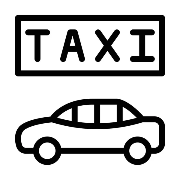 Taxi Vector Thick Line Icono Para Uso Personal Comercial — Archivo Imágenes Vectoriales