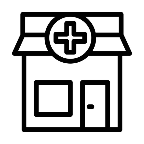 Pharmacy Vector Thick Line Icon Für Den Persönlichen Und Kommerziellen — Stockvektor