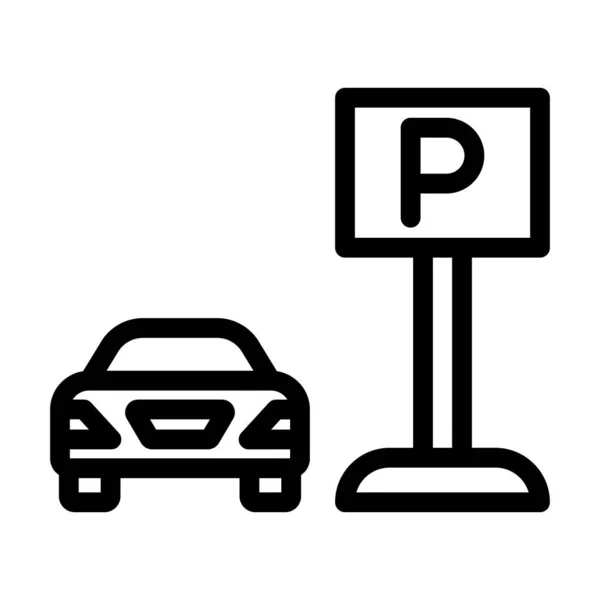 Parkering Vektor Tjock Linje Ikonen För Personligt Och Kommersiellt Bruk — Stock vektor