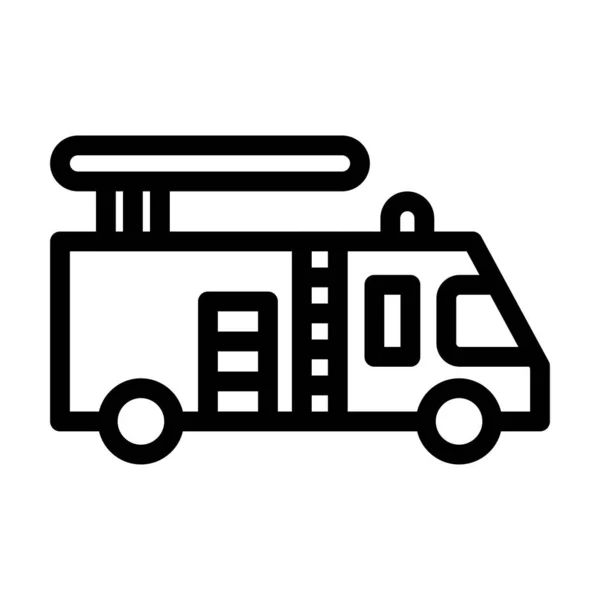 Icône Épaisse Ligne Vecteur Camion Pompier Pour Usage Personnel Commercial — Image vectorielle