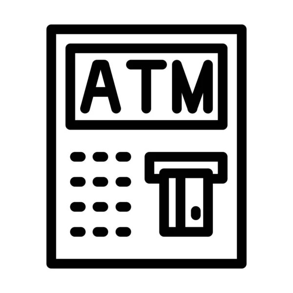 Bankomat Vektor Tlustá Čára Ikona Pro Osobní Komerční Použití — Stockový vektor