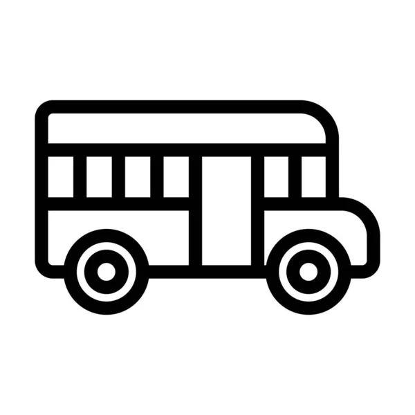 School Bus Vector Thick Line Icon Personal Commercial Use — Stock Vector