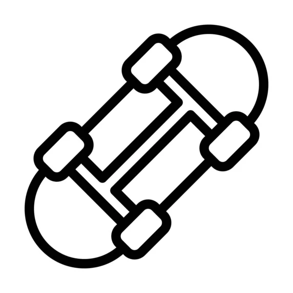 Skateboard Vector Thick Line Icon Voor Persoonlijk Commercieel Gebruik — Stockvector