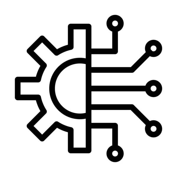 Иконка Линии Толщины Вектора Технологии Личного Коммерческого Использования — стоковый вектор