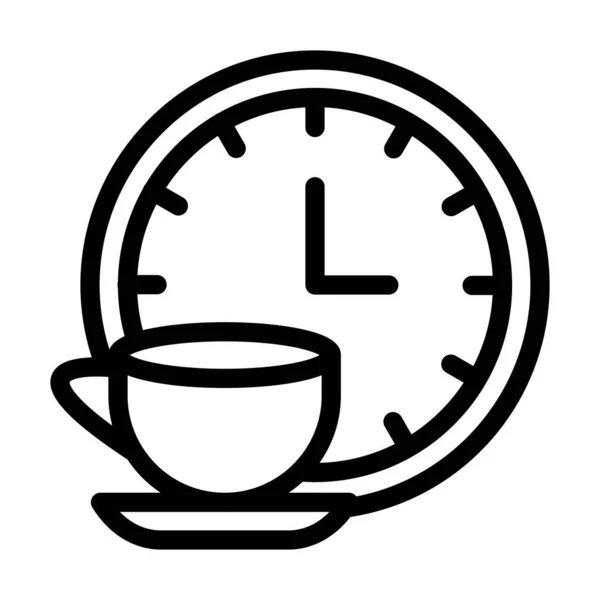 Tea Break Vector Thick Line Icon Personal Commercial Use — Stock Vector