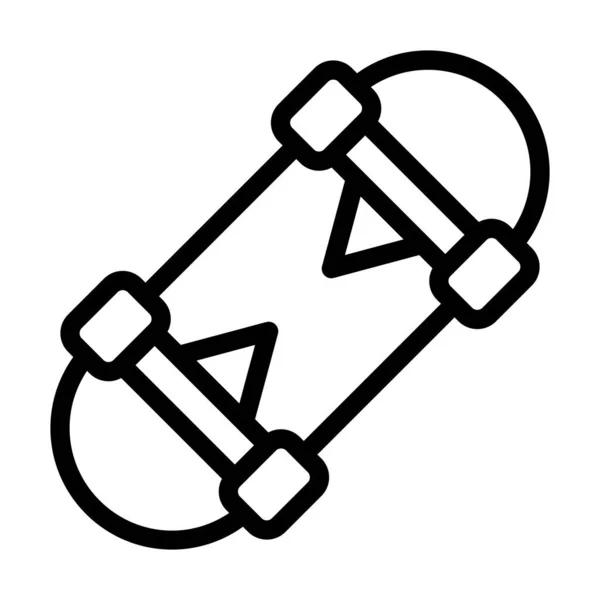 スケートボードベクトル 個人用および商業用の太い線のアイコン — ストックベクタ