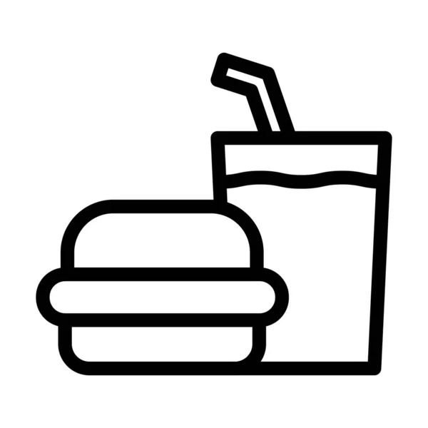 Fast Food Vector Gruba Ikona Linii Użytku Osobistego Komercyjnego — Wektor stockowy