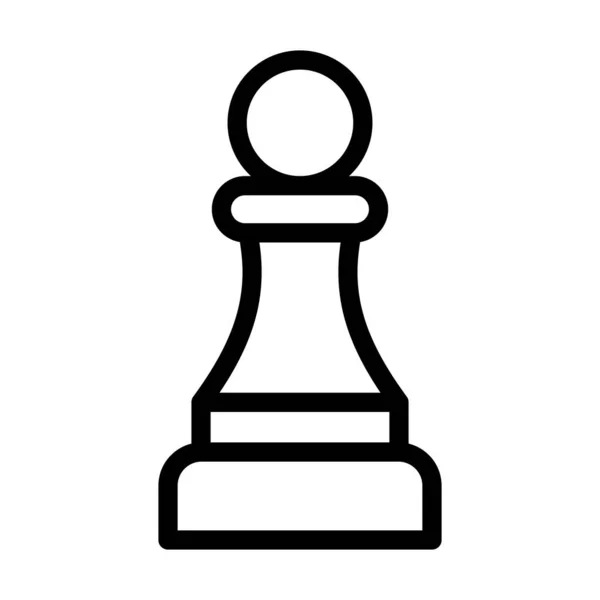 個人的および商業的使用のためのチェスポーンベクトル太いラインアイコン — ストックベクタ