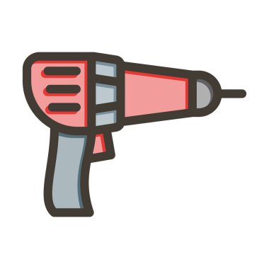 Matkap Kalın Çizgisi Kişisel ve Ticari Kullanım İçin Renkler Dolduruldu