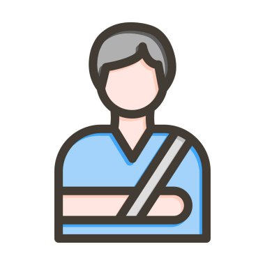 Sargılı Kişi Kalın Çizgisi Kişisel ve Ticari Kullanım İçin Renklerle Dolu