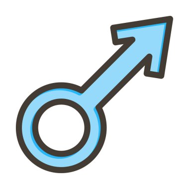 Erkek sembolü Kalın Çizgi Kişisel ve Ticari Kullanım İçin Renklerle Dolu