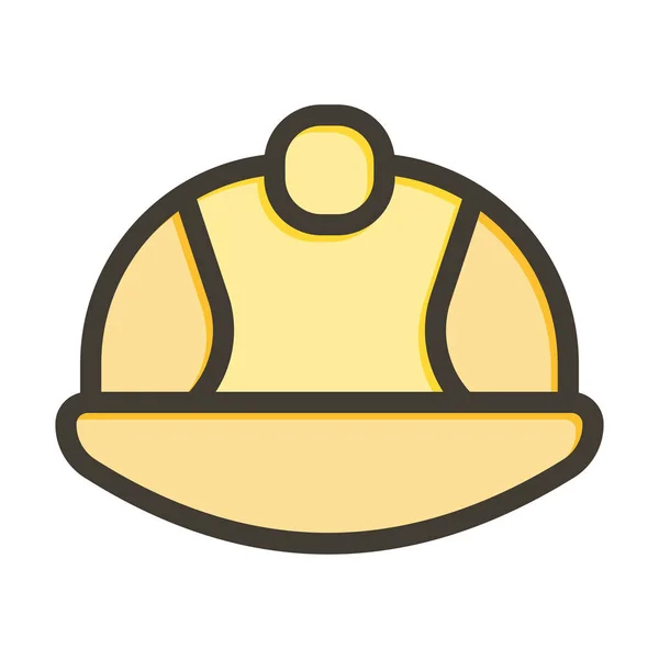 Толстая Линия Шлема Заполненные Цвета Личного Коммерческого Использования — стоковый вектор