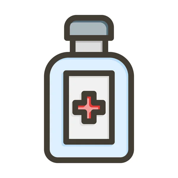 Μπουκάλι Φάρμακο Παχιά Γραμμή Γεμισμένα Χρώματα Για Προσωπική Και Εμπορική — Διανυσματικό Αρχείο