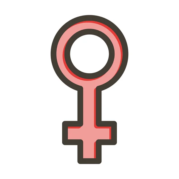 Жіночий Символ Товста Лінія Заповнені Кольори Особистого Комерційного Використання — стоковий вектор