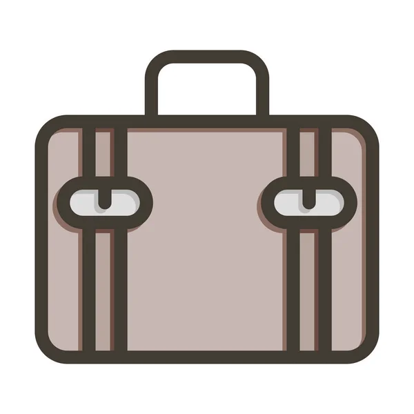 スーツケース厚いライン充填色のための個人的かつ商業的な使用 — ストックベクタ