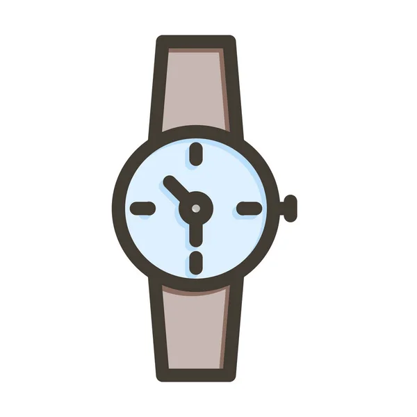 Elegante Reloj Línea Gruesa Llena Colores Para Uso Personal Comercial — Vector de stock