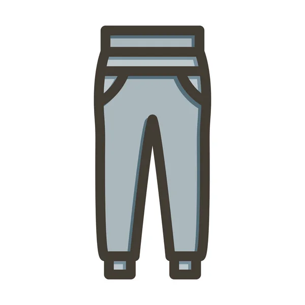 Pantalones Línea Gruesa Llena Colores Para Uso Personal Comercial — Vector de stock