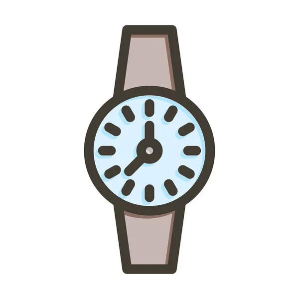 Casual Reloj Línea Gruesa Llena Colores Para Uso Personal Comercial — Archivo Imágenes Vectoriales