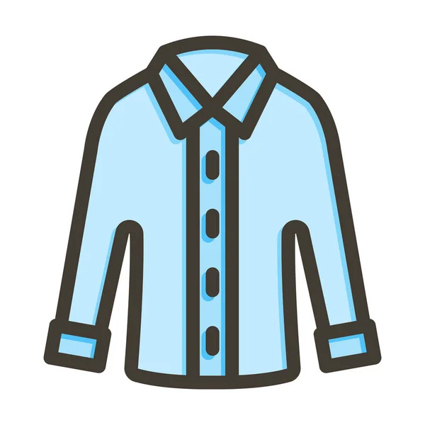 Толстая Линия Рубашки Заполненные Цвета Личного Коммерческого Использования — стоковый вектор
