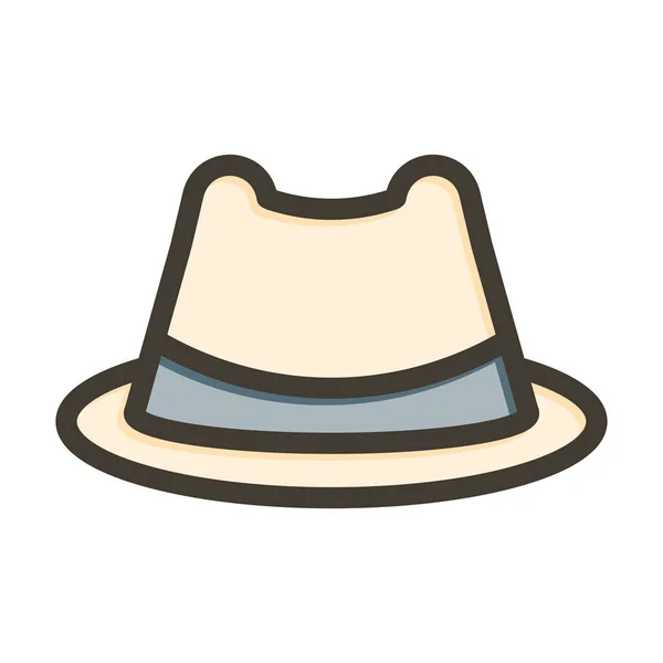 帽子太いラインは 個人的および商業的な使用のための色を記入 — ストックベクタ