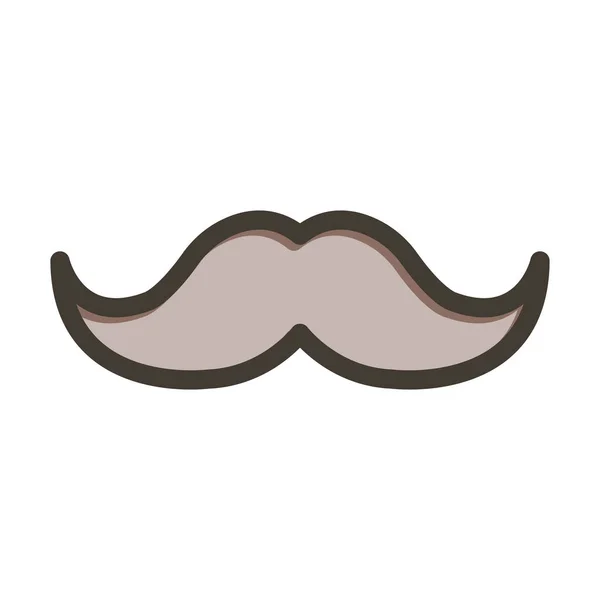 Couleurs Remplies Par Ligne Épaisse Moustache Pour Usage Personnel Commercial — Image vectorielle