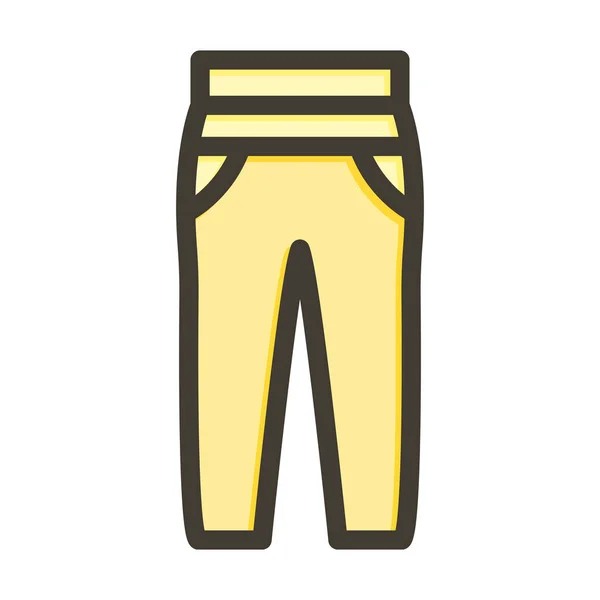 Kalhoty Tlustá Čára Plné Barvy Pro Osobní Komerční Použití — Stockový vektor