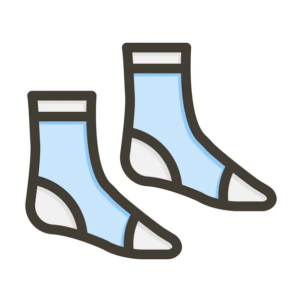 Dvojice Ponožek Tlustá Čára Plné Barvy Pro Osobní Komerční Použití — Stockový vektor