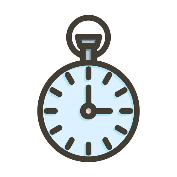 Reloj Bolsillo Línea Gruesa Llena Colores Para Uso Personal Comercial — Vector de stock