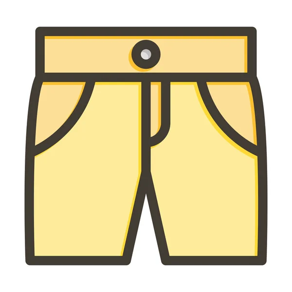 Pantalones Cortos Línea Gruesa Llena Colores Para Uso Personal Comercial — Vector de stock