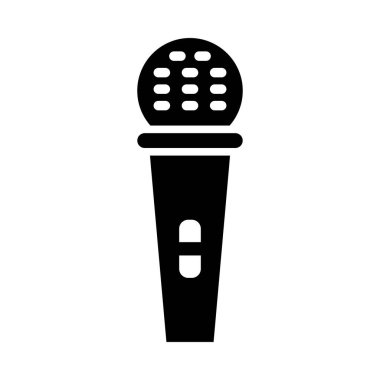 Kişisel ve Ticari Kullanım İçin Mikrofon Vektörü Glyph Simgesi