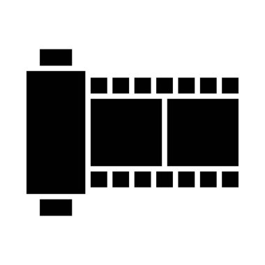 Kişisel ve ticari kullanım için Kamera Filmi Vektörü Glyph Simgesi