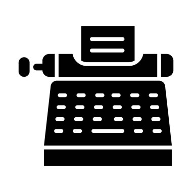 Kişisel ve ticari kullanım için daktilo Vektörü Glyph Simgesi