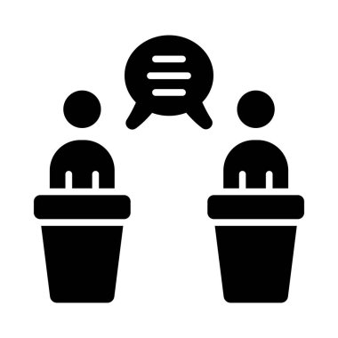 Kişisel ve Ticari Kullanım İçin Tartışma Vektörü Glyph Simgesi