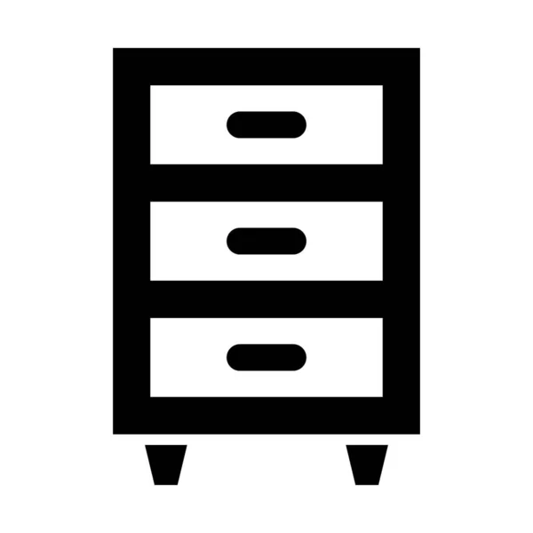 File Cabinet Vector Glyph Icon Personal Commercial Use — Stock Vector