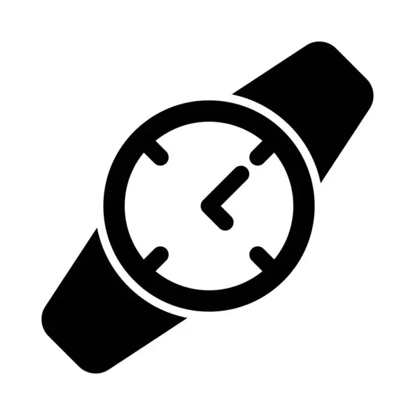 Reloj Vector Glyph Icono Para Uso Personal Comercial — Vector de stock