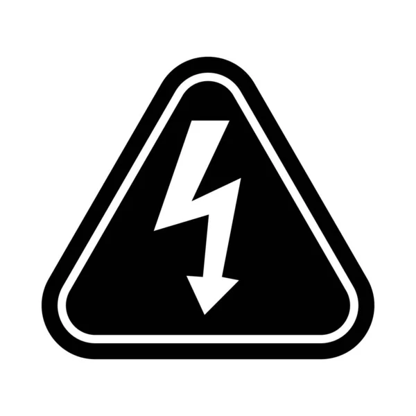 Elektrické Nebezpečí Znamení Vektor Glyph Ikona Pro Osobní Komerční Použití — Stockový vektor