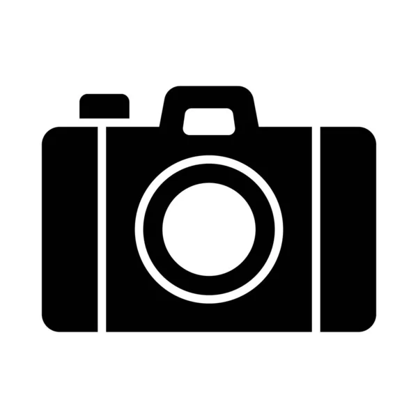 Fotoaparát Vektor Glyph Ikona Pro Osobní Komerční Použití — Stockový vektor