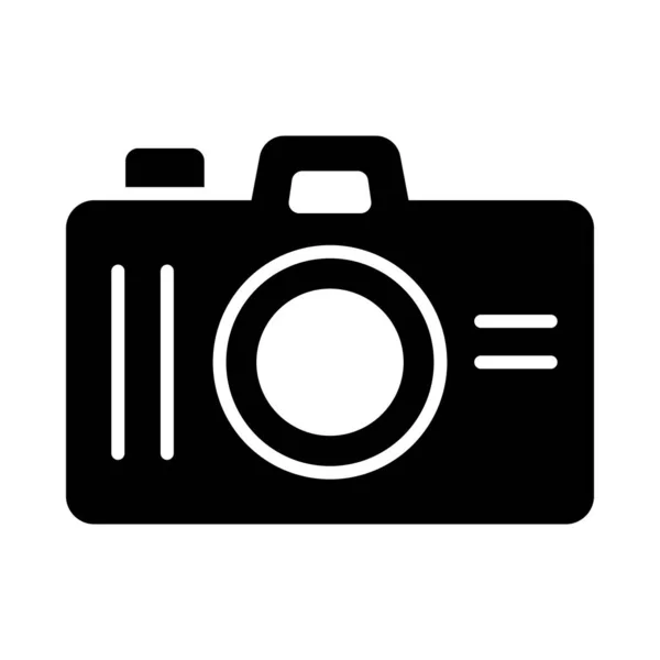 Fényképezőgép Vektor Glyph Ikon Személyes Kereskedelmi Használatra — Stock Vector