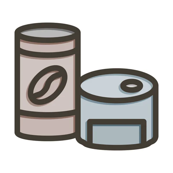 缶詰食品太いラインは 個人的および商業的な使用のための色を充填 — ストックベクタ