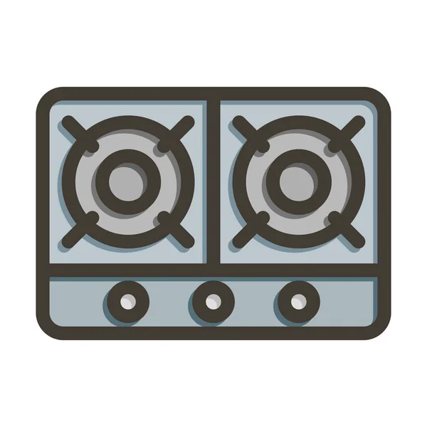 个人及商业用途的烹调炉灶堆肥线填色 — 图库矢量图片