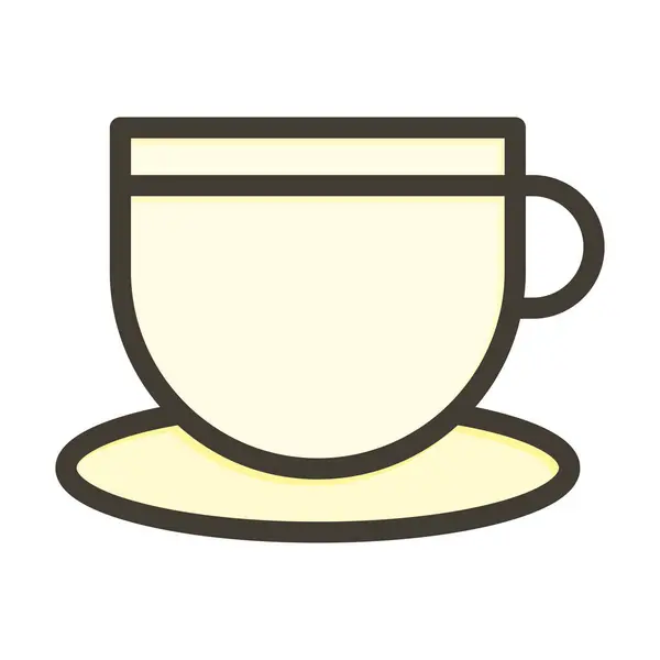 Чайная Кружка Толстая Линия Заполненные Цвета Личного Коммерческого Использования — стоковый вектор