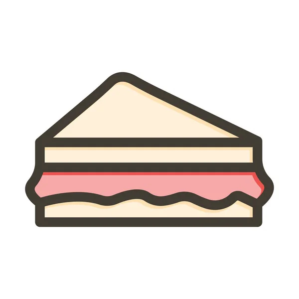 Sandwich Thick Line Gefüllte Farben Für Den Persönlichen Und Kommerziellen — Stockvektor
