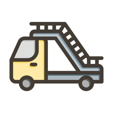 Merdiven Kamyonu Kalın Çizgisi Kişisel ve Ticari Kullanım İçin Renklerle Dolu