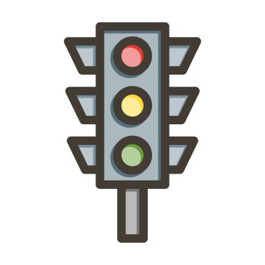 Trafik Denetim Kalın Çizgisi Kişisel ve Ticari Kullanım İçin Renklerle Dolu