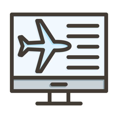 Uçuş Bilgileri Kalın Çizgisi Kişisel ve Ticari Kullanım İçin Renklerle Dolu