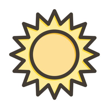 Güneş Kalın Çizgisi Kişisel ve Ticari Kullanım İçin Renklerle Dolu