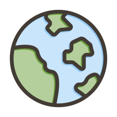 Dünya Kalın Çizgisi Kişisel ve Ticari Kullanım İçin Renklerle Dolu